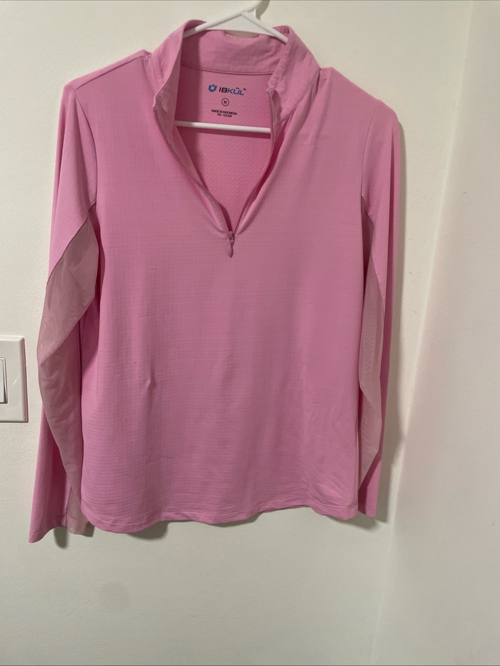 IBKUL IBKUL Long Sleeve Mock Neck 1/4 Zip Golf Tennis Pickelball UPF SIZE MEDIUM